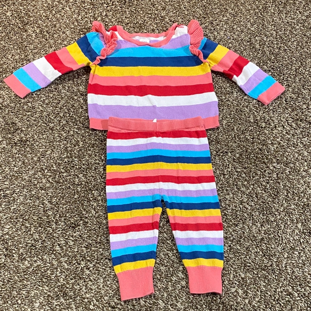 GAP Colorful Striped Toddler Outfit 6-12 month